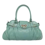 Pre-owned Leather handbags Salvatore Ferragamo Pre-owned , Green , Dam...