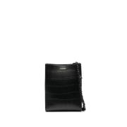 Tangle Leren Crossbody Tas Jil Sander , Black , Dames