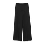 Zwarte Wijde Pijp Broek van Wol Officine Générale , Black , Dames