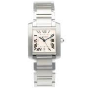 Pre-owned Glass watches Cartier Vintage , Beige , Heren