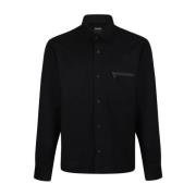 Zwart Wol Overshirt met Zakken Ermenegildo Zegna , Black , Heren