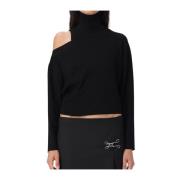 Zwarte Sweaters voor Stijlvolle Look Moschino , Black , Dames