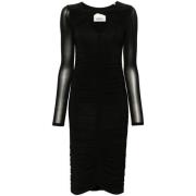 Zwarte Gedrapeerde Twist Jurk Isabel Marant , Black , Dames