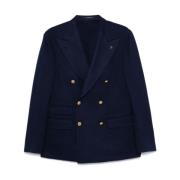 Navy Blauwe Wollen Jas Gabriele Pasini , Blue , Heren