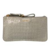 Pre-owned Leather clutches Miu Miu Pre-owned , Green , Dames