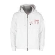 Logo Zip Hoodie Dsquared2 , White , Heren