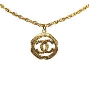 Pre-owned Metal necklaces Chanel Vintage , Yellow , Dames