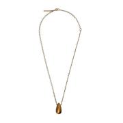 Gouden Steen Hanger Ketting Dries Van Noten , Yellow , Heren