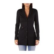 Klassieke Zwarte Blazer Damesjas MET , Black , Dames