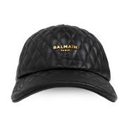 Leren baseballpet Balmain , Black , Heren