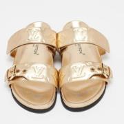 Pre-owned Leather sandals Louis Vuitton Vintage , Yellow , Dames