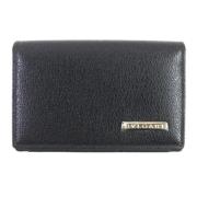 Pre-owned Leather wallets Bvlgari Vintage , Black , Heren