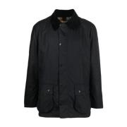 Navy Blue Gewaxte Jas Barbour , Blue , Heren