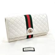 Pre-owned Leather wallets Gucci Vintage , White , Dames