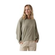 Groene Satijnen Batwing Blouse Drykorn , Green , Dames