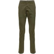 Groene Katoenen Slim Fit Broek Dondup , Green , Heren