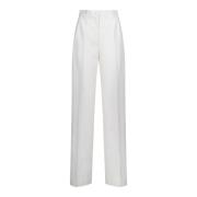 Witte wollen hoge taille broek Dolce & Gabbana , White , Dames