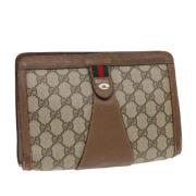 Pre-owned Leather clutches Gucci Vintage , Beige , Dames