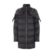 Zwarte Oversized Nylon Jas Rick Owens Moncler , Black , Dames