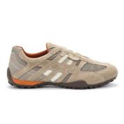 Klassieke Snake Print Schoenen Geox , Beige , Heren