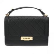 Pre-owned Leather chanel-bags Chanel Vintage , Black , Dames