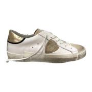 Witte lage sneakers met reliëflogo Philippe Model , White , Dames