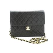 Pre-owned Leather chanel-bags Chanel Vintage , Black , Dames