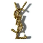 Pre-owned Metal brooches Yves Saint Laurent Vintage , Yellow , Dames