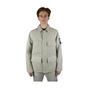 Beige Melton Wool Ghost Jacket Stone Island , Beige , Heren