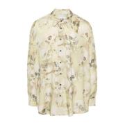 Skull Print Beige Overhemd Magliano , Beige , Heren