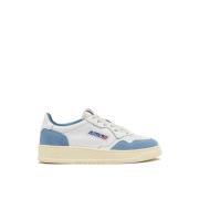 Witte Geitenleren Sneakers Blauw Suède Autry , White , Dames