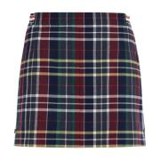 Geruite Wol Mini Rok Thom Browne , Multicolor , Dames