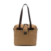 Canvas Leren Schoudertas Beige Filson , Beige , Dames