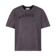 Grijze T-shirts en Polos met Logo Borduurwerk Maison Margiela , Gray ,...