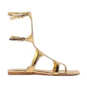 Platte Sandalen met Gekruiste Banden Paris Texas , Yellow , Dames