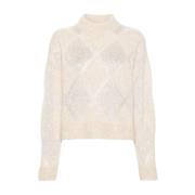 Luxe High Neck Sweater Gebreide kleding Brunello Cucinelli , Beige , D...