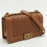 Pre-owned Leather chanel-bags Chanel Vintage , Brown , Dames