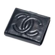 Pre-owned Leather wallets Chanel Vintage , Blue , Dames