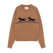 Bruine Wol Crew Neck Sweater Filson , Brown , Dames