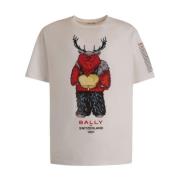 Grafische Print Crew Neck T-shirt Bally , White , Heren