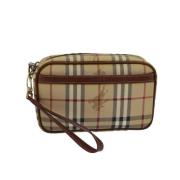 Pre-owned Fabric clutches Burberry Vintage , Beige , Dames