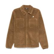 Bruine Shearling Kraag Shirt K-Way , Brown , Heren