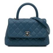 Pre-owned Leather chanel-bags Chanel Vintage , Blue , Dames