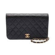 Pre-owned Leather chanel-bags Chanel Vintage , Black , Dames