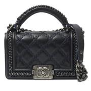 Pre-owned Leather handbags Chanel Vintage , Blue , Dames