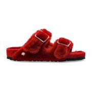 Arizona Shearling Slides Birkenstock , Red , Dames