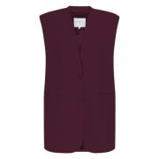 Clio Bordeaux Gilets Stijlvolle Vest Dante 6 , Red , Dames