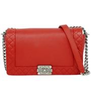 Pre-owned Leather chanel-bags Chanel Vintage , Red , Dames