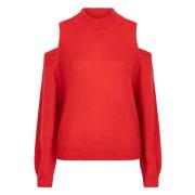 Open Schouder Trui in Rood Dante 6 , Red , Dames