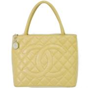 Pre-owned Leather chanel-bags Chanel Vintage , Beige , Dames